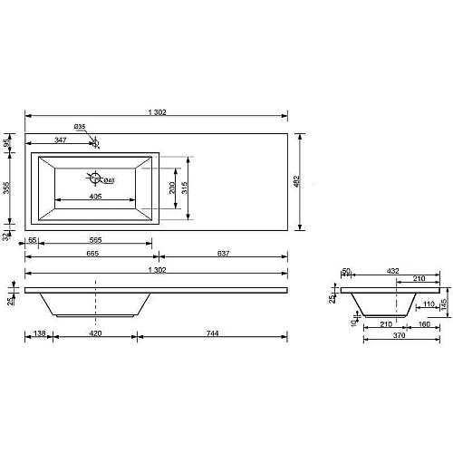 Тумба с раковиной Эстет Dallas Luxe ФР-00002424 1300х482 левая, подвесная 1 ящик Тумба с раковиной Эстет Dallas Luxe ФР-00002424 1300х482 левая, подвесная 1 ящик