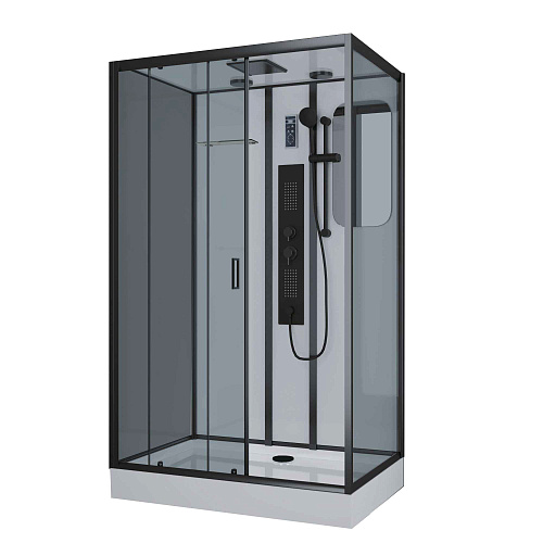 Душевая кабина Niagara Premium NG-6912-01GQR BLACK (1200х800х2100) низкий поддон (16 см) стекло тонированное 69120134GQRBLACK Душевая кабина Niagara Premium NG-6912-01GQR BLACK (1200х800х2100) низкий поддон (16 см) стекло тонированное 69120134GQRBLACK