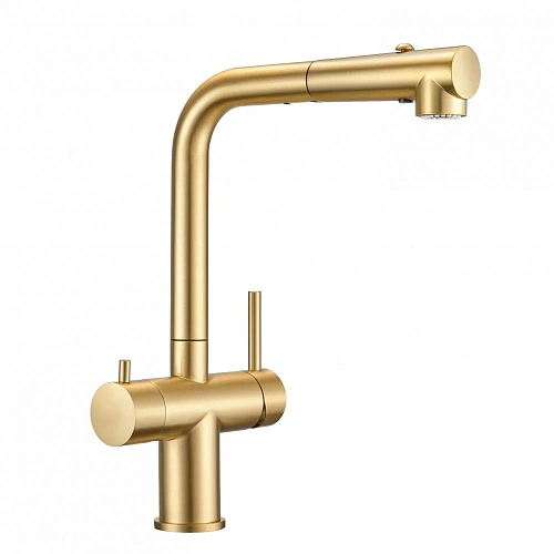 Смеситель для кухни Milacio Ultra 561 (MCU.561.GD) под фильтр, брашированное золото с вытяжной лейкой Смеситель для кухни Milacio Ultra 561 (MCU.561.GD) под фильтр, брашированное золото с вытяжной лейкой