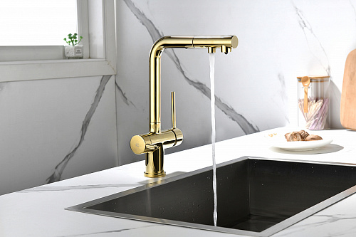 Смеситель для кухни Paulmark SERPENTINE золото Se213222-G Смеситель для кухни Paulmark SERPENTINE золото Se213222-G