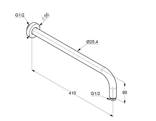 Кронштейн верхнего душа Kludi A QA 400 66514N2-00 оружейная сталь Кронштейн верхнего душа Kludi A QA 400 66514N2-00 оружейная сталь