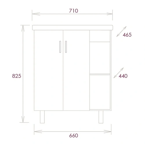 Тумба под раковину Onika ТИМБЕР 70.10 серый мат./дуб сонома 107057 Тумба под раковину Onika ТИМБЕР 70.10 серый мат./дуб сонома 107057