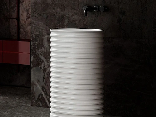 Раковина ABBER Stein AS2550-H отдельностоящая, белая матовая Раковина ABBER Stein AS2550-H отдельностоящая, белая матовая