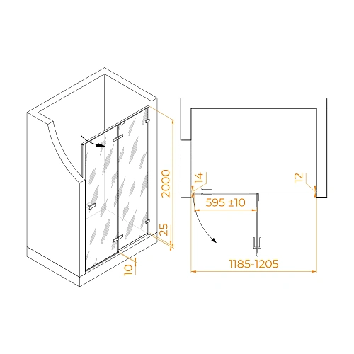 Душевая дверь RGW Stilvoll SV-004B 1200 мм черный 353200412-24 Душевая дверь RGW Stilvoll SV-004B 1200 мм черный 353200412-24