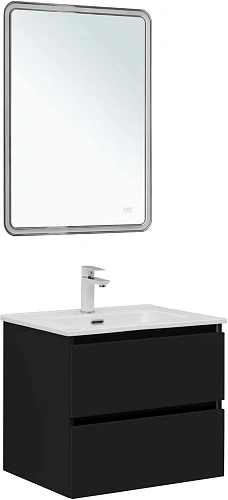 Тумба под раковину Aquanet Вега 2.0 60 черный 00337953 подвесная Тумба под раковину Aquanet Вега 2.0 60 черный 00337953 подвесная