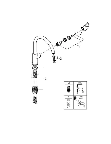 Смеситель для кухни GROHE BauFlow (31230001) хром Смеситель для кухни GROHE BauFlow (31230001) хром