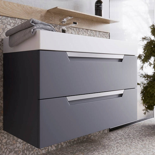 Тумба под раковину Aqwella Cube 70 CUB0109GR подвесная серая Тумба под раковину Aqwella Cube 70 CUB0109GR подвесная серая