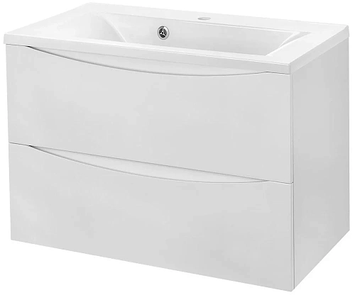 Тумба под раковину Vincea Mia 800 подвесная, 2 выкатных ящика soft close, G.White VMC-2MA800GW Тумба под раковину Vincea Mia 800 подвесная, 2 выкатных ящика soft close, G.White VMC-2MA800GW