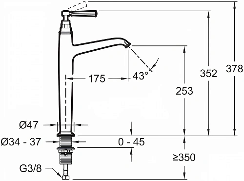 Смеситель для раковины Jacob Delafon Cleo 1889 E24309-CP Смеситель для раковины Jacob Delafon Cleo 1889 E24309-CP