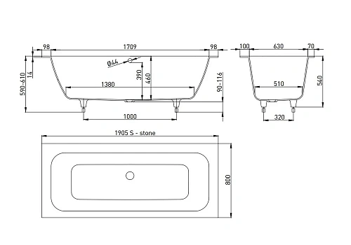 Ванна из искусственного камня Salini ORLANDA AXIS 190x80 покраска по RAL полностью 103211MF S-Sense Ванна из искусственного камня Salini ORLANDA AXIS 190x80 покраска по RAL полностью 103211MF S-Sense