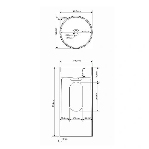 Раковина ABBER Stein AS2516-H напольная белая матовая Раковина ABBER Stein AS2516-H напольная белая матовая