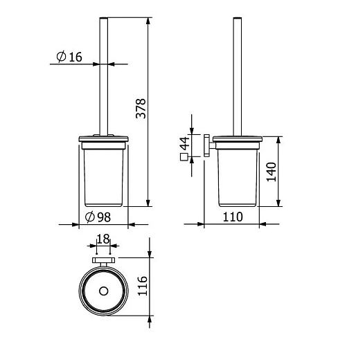 Ершик для унитаза Kludi VELA S 25974N1 брашированная бронза Ершик для унитаза Kludi VELA S 25974N1 брашированная бронза