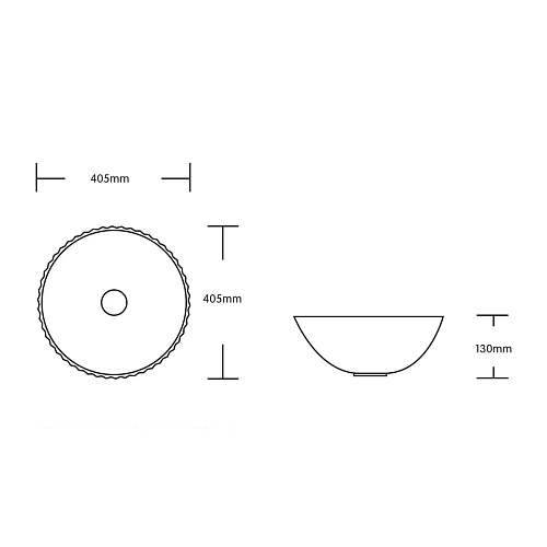 Раковина Ceruttispa CR0007 405х405х130 накладная, белая, круглая, ребристая Раковина Ceruttispa CR0007 405х405х130 накладная, белая, круглая, ребристая