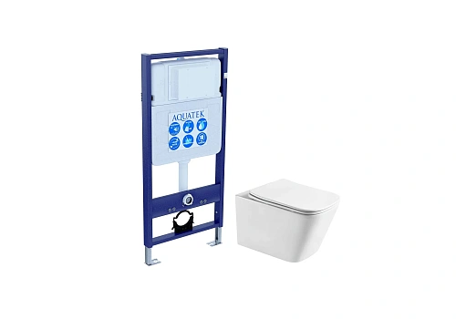 Комплект унитаза SET Aquatek ЛИБРА T с инсталляцией и сиденьем Комплект унитаза SET Aquatek ЛИБРА T с инсталляцией и сиденьем