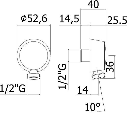 Шланговое подключение для душа Paffoni Lusso ZACC130NO Шланговое подключение для душа Paffoni Lusso ZACC130NO