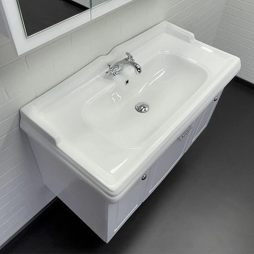 Тумба с раковиной Comforty Палини-100 00-00019754 белый глянец раковина Comforty 3310 Тумба с раковиной Comforty Палини-100 00-00019754 белый глянец раковина Comforty 3310