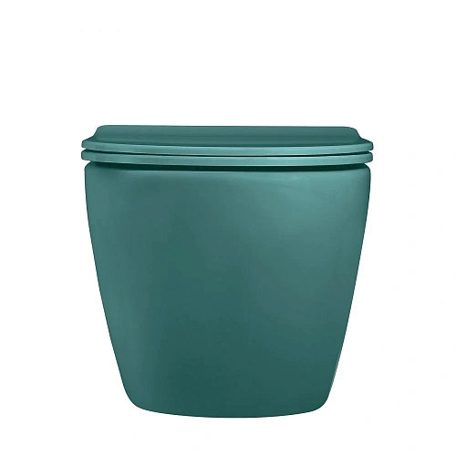 Унитаз подвесной ABBER Bequem AC1101MBG темно-зеленый матовый, безободковый с крышкой микролифт Унитаз подвесной ABBER Bequem AC1101MBG темно-зеленый матовый, безободковый с крышкой микролифт