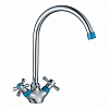 Картинка анонса товара «смеситель для кухни decoroom dr46028-blue с высоким повортным изливом»
