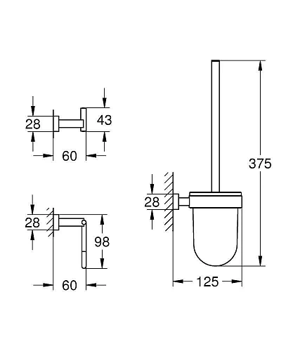 Комплект аксессуаров GROHE Essentials Cube (3 предмета), хром (40757001) Комплект аксессуаров GROHE Essentials Cube (3 предмета), хром (40757001)