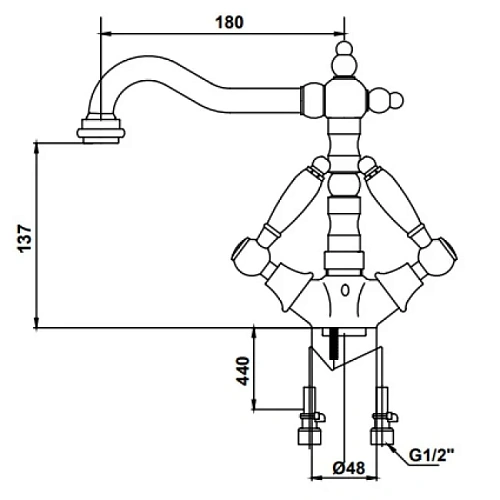 Смеситель для раковины Kaiser Vincent 31011-1Br Смеситель для раковины Kaiser Vincent 31011-1Br