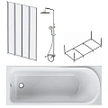 Акриловая ванна AM.PM Like W80ASET-170AC 170x70 с каркасом, шторкой и душевой системой Акриловая ванна AM.PM Like W80ASET-170AC 170x70 с каркасом, шторкой и душевой системой