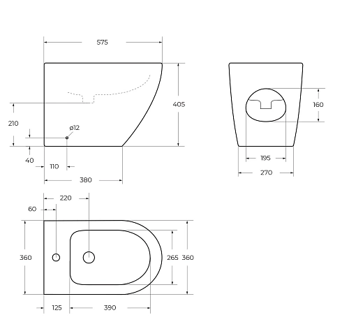 Биде напольное BelBagno SFERA-R BB2141B Биде напольное BelBagno SFERA-R BB2141B