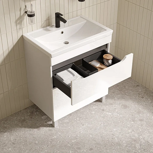 Тумба с раковиной IDDIS Ray RAY70WFi95K напольная, 70 см, белый Тумба с раковиной IDDIS Ray RAY70WFi95K напольная, 70 см, белый