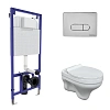 Комплект инсталляции BERGES NOVUM, с клавишей смыва D3 глянцевый хром, унитазом ALBIT S и сиденьем Top Slim SO 042437