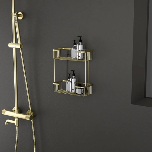 Полка Timo Saona 13083/17 двойная золото матовое Полка Timo Saona 13083/17 двойная золото матовое