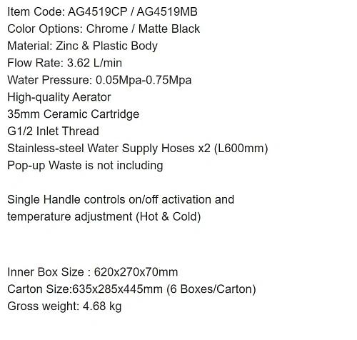 Смеситель для кухни ARROW AG4519MB Черный Смеситель для кухни ARROW AG4519MB Черный