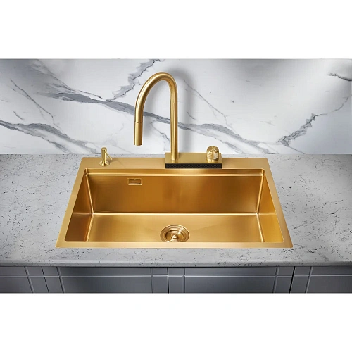 Кухонная мойка Milacio Denia 75 Steel (MC.77428) золото Кухонная мойка Milacio Denia 75 Steel (MC.77428) золото