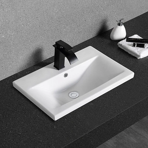 Раковина CeramaLux 9393-60 врезная, белый Раковина CeramaLux 9393-60 врезная, белый