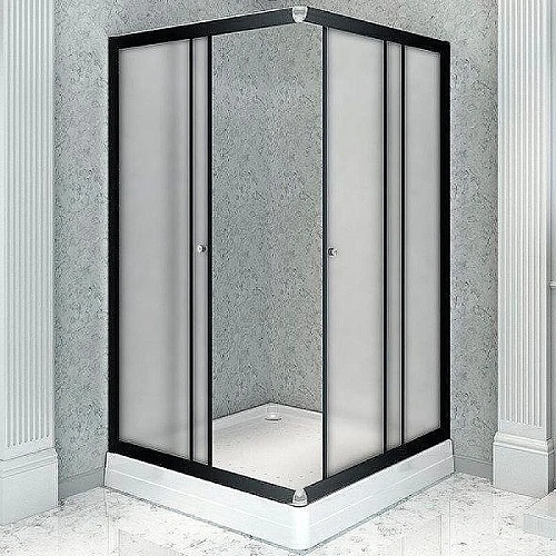 Душевой уголок Radomir Дрим 100х110 1-03-6-1-0-1231 прямоугольный, левый стекло матовое, поддон с каркасом и сифоном, профиль черный Душевой уголок Radomir Дрим 100х110 1-03-6-1-0-1231 прямоугольный, левый стекло матовое, поддон с каркасом и сифоном, профиль черный