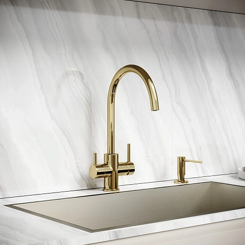 Смеситель для кухни SANCOS Taper SC4012ZG с возможностью подключения фильтра, полированное золото Смеситель для кухни SANCOS Taper SC4012ZG с возможностью подключения фильтра, полированное золото