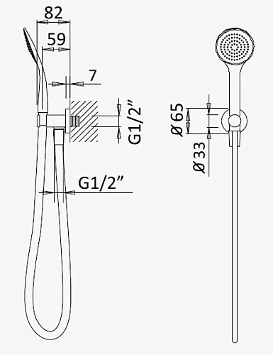 Душевая лейка CEZARES CZR-B-KD-M-SS металлическая, со ом-держателем, шланг 175 см, Sunset Душевая лейка CEZARES CZR-B-KD-M-SS металлическая, со ом-держателем, шланг 175 см, Sunset