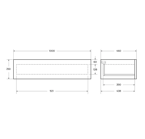 Тумба под раковину CEZARES CADRO-100-1C-SO-NR-BLUM Nero Тумба под раковину CEZARES CADRO-100-1C-SO-NR-BLUM Nero