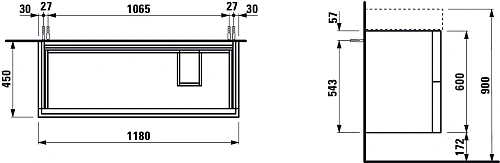 Тумба под раковину Laufen Kartell by Laufen 1180х600 2 ящика сланцево-серый 4.0764.9.033.642.1 Тумба под раковину Laufen Kartell by Laufen 1180х600 2 ящика сланцево-серый 4.0764.9.033.642.1