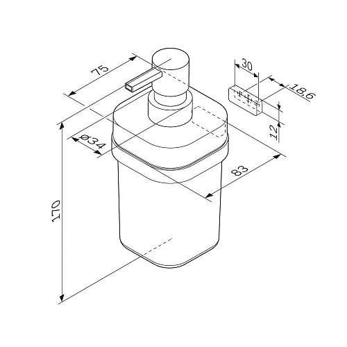 Дозатор жидкого мыла AM.PM Func A8F36922 стеклянный, черный Дозатор жидкого мыла AM.PM Func A8F36922 стеклянный, черный