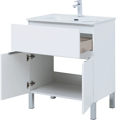 Тумба под раковину Aquanet Алвита New 70 1 ящик, 2 дверцы, белый матовый 00303901 Тумба под раковину Aquanet Алвита New 70 1 ящик, 2 дверцы, белый матовый 00303901