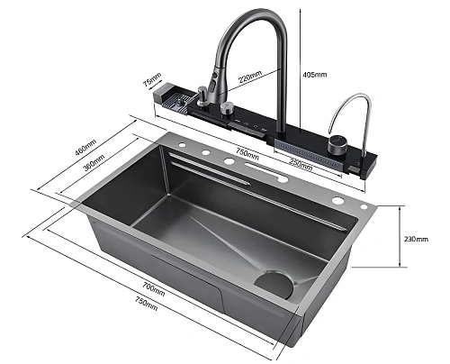 Кухонная мойка Ceruttispa GLORIA Pro CT11109 nano gold золото из нержавеющей стали 750х460х230 Кухонная мойка Ceruttispa GLORIA Pro CT11109 nano gold золото из нержавеющей стали 750х460х230