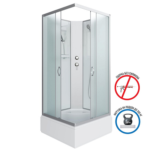 Душевая кабина Niagara Classic NG-1108-14BK (900х900х2000) средний поддон (26см) стекло матовое с полкой 11081424BK Душевая кабина Niagara Classic NG-1108-14BK (900х900х2000) средний поддон (26см) стекло матовое с полкой 11081424BK