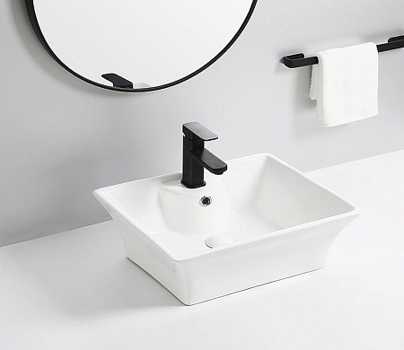 Раковина CeramaLux 9108 накладная, белый