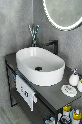 Раковина Gid N9025 51111 накладная белая 56x35x14 Раковина Gid N9025 51111 накладная белая 56x35x14