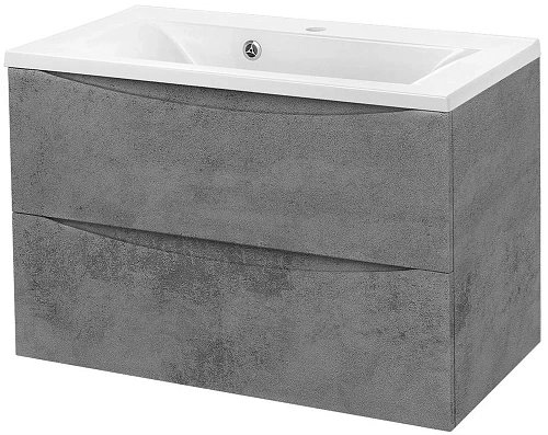 Тумба под раковину Vincea Mia 800 подвесная, 2 выкатных ящика soft close, Beton VMC-2MA800BT Тумба под раковину Vincea Mia 800 подвесная, 2 выкатных ящика soft close, Beton VMC-2MA800BT