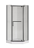 Картинка анонса товара «душевой уголок taliente 100x100x195см, пятиугольный, распашной, прозр.стекло 6мм, черный профиль ta-10103-1cb»