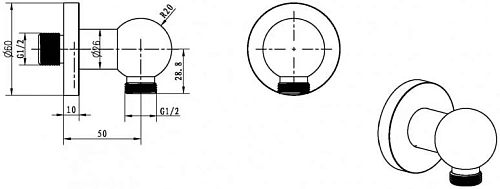 Шланговое подключение Boheme IMPERIALE 605 вывод на 1/2 Шланговое подключение Boheme IMPERIALE 605 вывод на 1/2