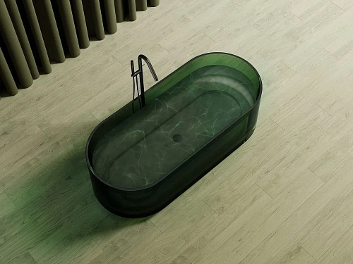 Ванна отдельностоящая ABBER AT9708Emerald 170x75 универсальная, зеленый полиэфирная смола Ванна отдельностоящая ABBER AT9708Emerald 170x75 универсальная, зеленый полиэфирная смола