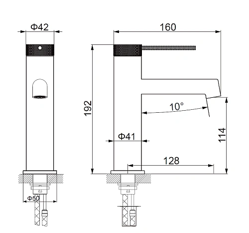 Смеситель для раковины Vincea Rim VBF-2RM1CH однорычажный, хром Смеситель для раковины Vincea Rim VBF-2RM1CH однорычажный, хром