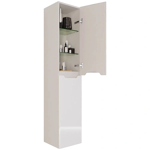 Шкаф-пенал DREJA QL35, 35 см, подвесной/напольный, универсальный, 2 дверцы, 4 стеклянные полки, белы 99.0009 Шкаф-пенал DREJA QL35, 35 см, подвесной/напольный, универсальный, 2 дверцы, 4 стеклянные полки, белы 99.0009