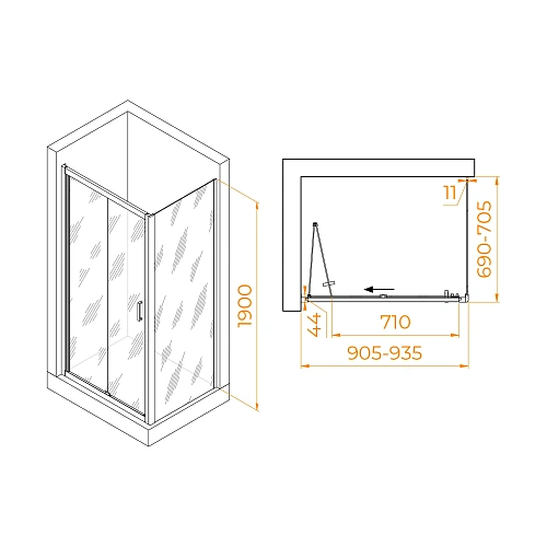 Душевой уголок RGW PA-142 (PA-21+Z-050-5) 900x700 мм 060814297-11 Душевой уголок RGW PA-142 (PA-21+Z-050-5) 900x700 мм 060814297-11